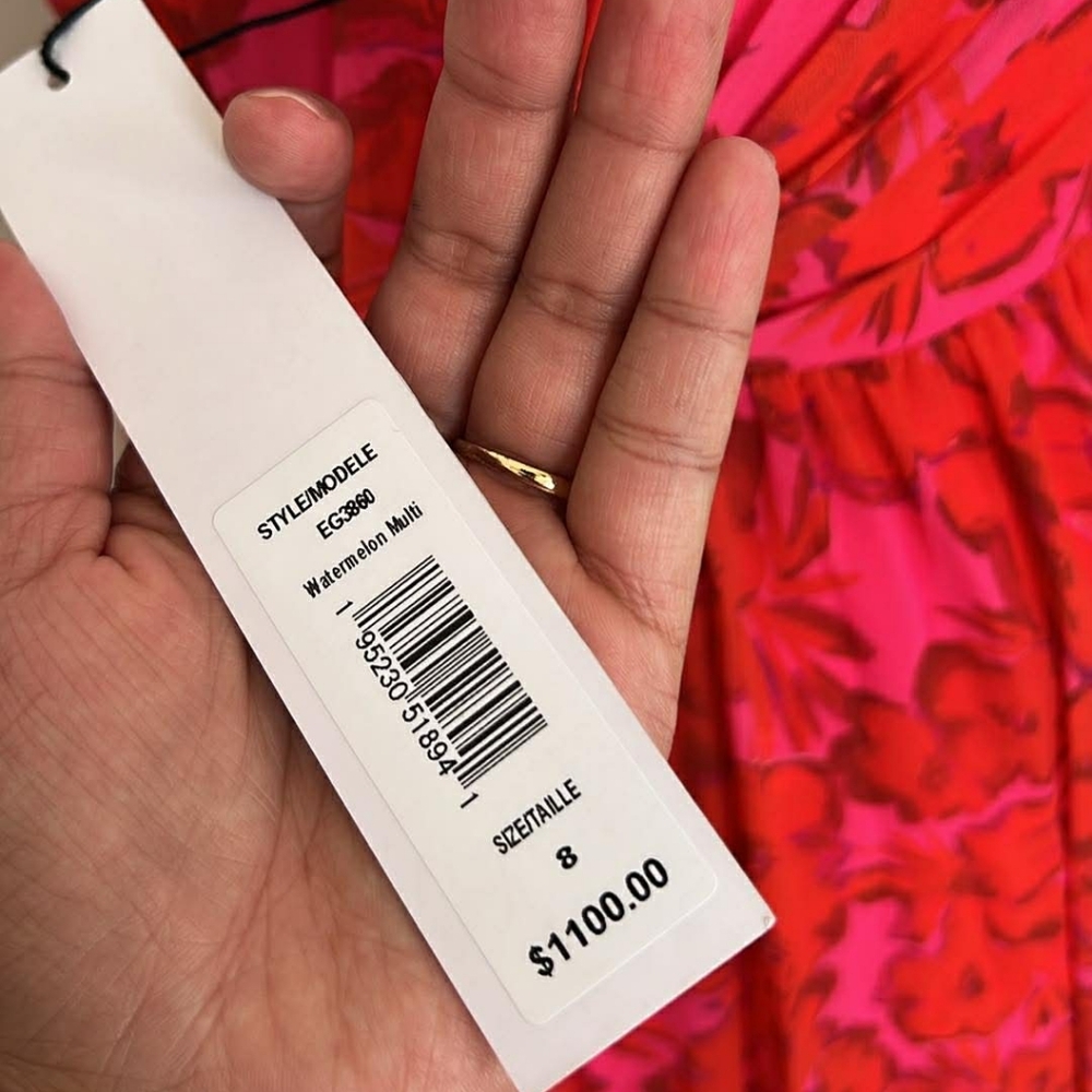 Badgley Mischka Dress Red New Luxury - Picture 15 of 15